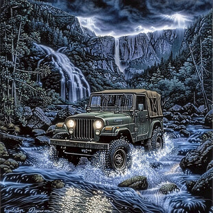 汽车3d画汽车挂画