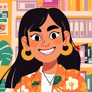 卡通女孩半身像