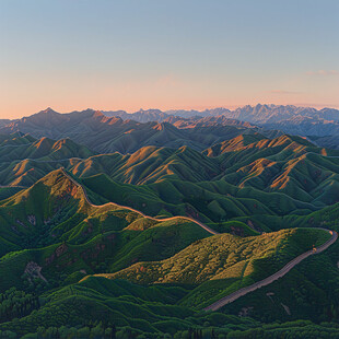 江布拉克刀条岭全景图