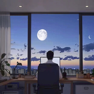 月光插画月光下