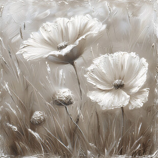 立体手绘金属花卉