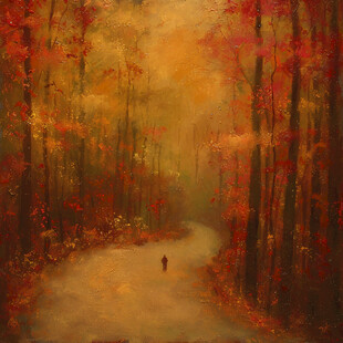 秋天美景秋天森林画