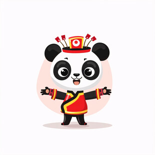 可爱熊猫厨师形象