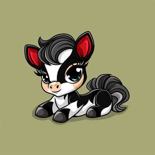 卡通可爱小马妹妹