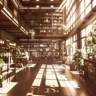 图书馆逆光