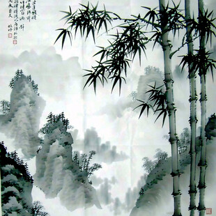 青竹风景画