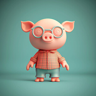 卡通猪模型