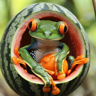 青蛙立体画