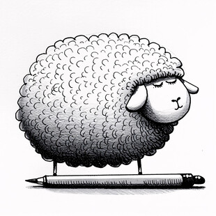 手绘小绵羊