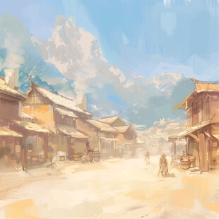 古代街景古代集市
