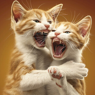 打架的小猫