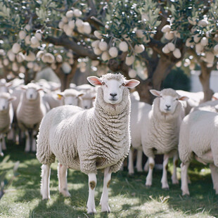 果园里的羊群