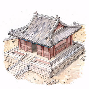 古代建筑插画