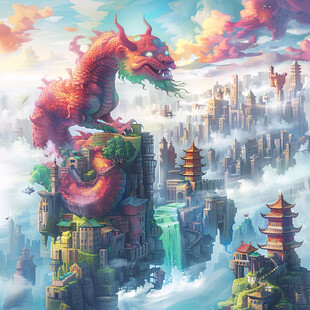 插画龙年插画