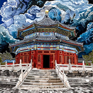 雍和宫插画