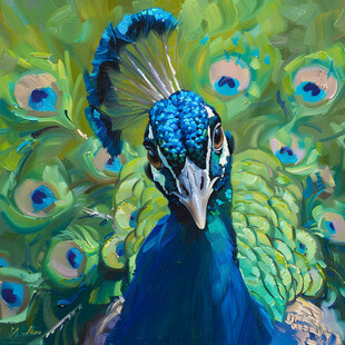孔雀绘画