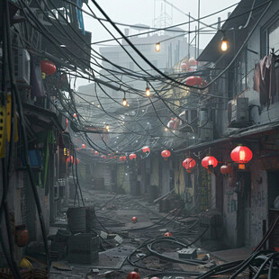 场景赛博插画