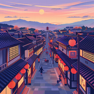 北宋古城插画