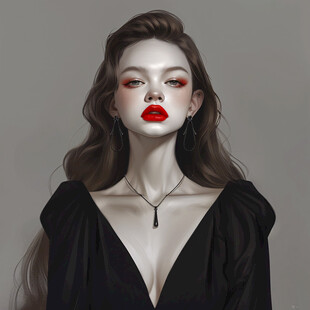 时尚美妆节日插画女孩