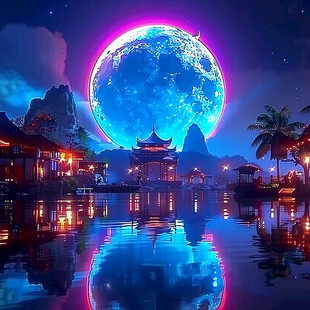 梦幻中秋节场景