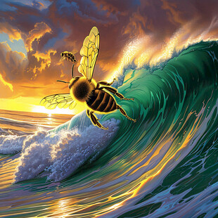 波涛海涛壁画海波海浪