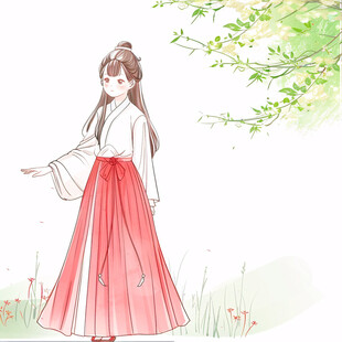 穿汉服卡通女孩