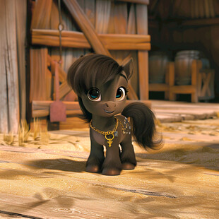 卡通可爱小马妹妹