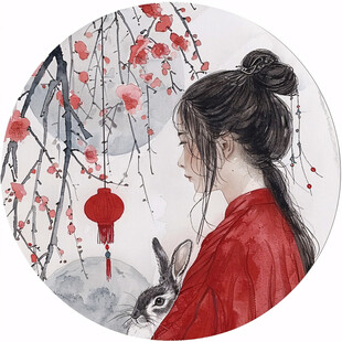 言情插画团扇画