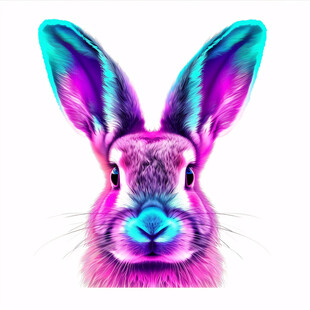 渐变兔子头像商标