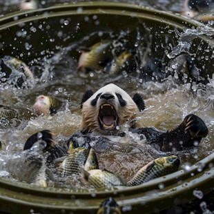 抢食的鲤鱼