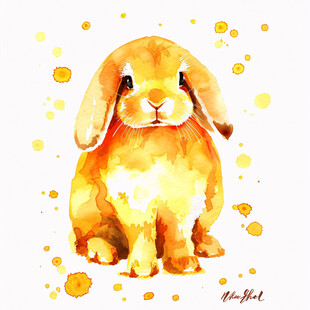 可爱垂耳兔插画