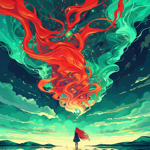 扁平插画时尚梦幻