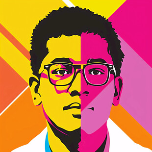 人脸色块拼接装饰画