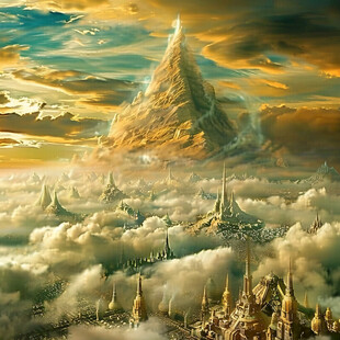 北欧美式天宫风景画