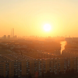 旭日东升城市日出