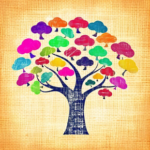 创意树形图案展板