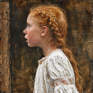 红发麻花辫小女孩