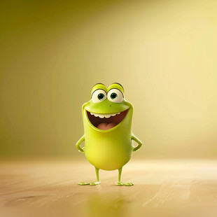 卡通可爱小青虫