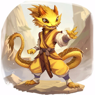 卡通可爱古装小龙