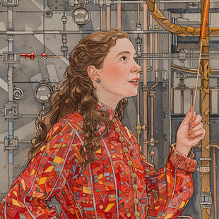 八零年代女孩插画