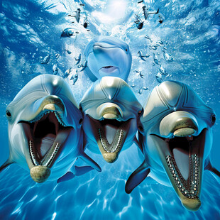 海豚立体画设计