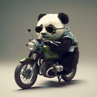 摩托车熊猫