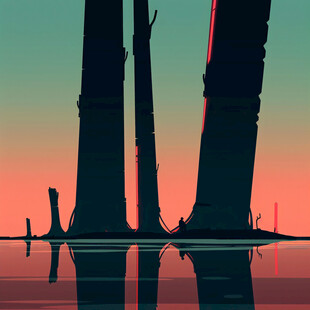 卡子门广场世纪塔插画