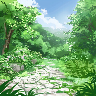 绿茵小道山水