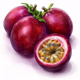 红皮百香果插画