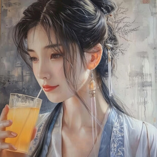 古风美女头像插画封面