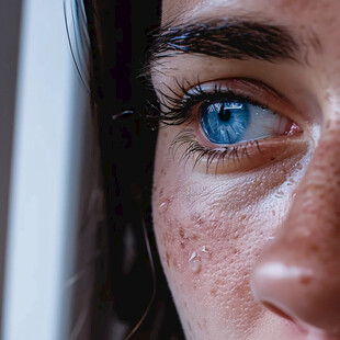 女孩眼睛面部特写