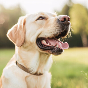 伸舌头的拉布拉多犬