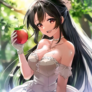 手绘苹果少女