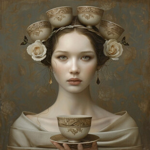 异国风情女子油画